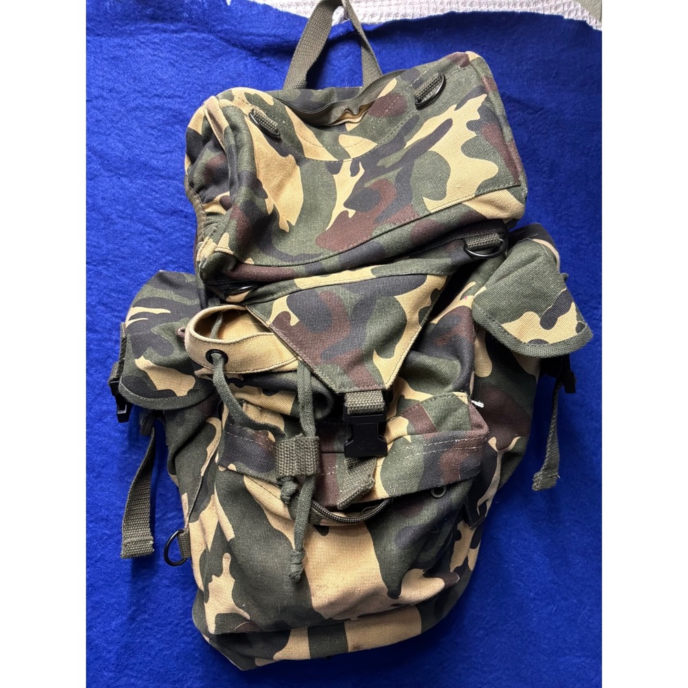 Gorpcore Unisex Unbranded Rucksack Backpack Large Woodland Camo Green